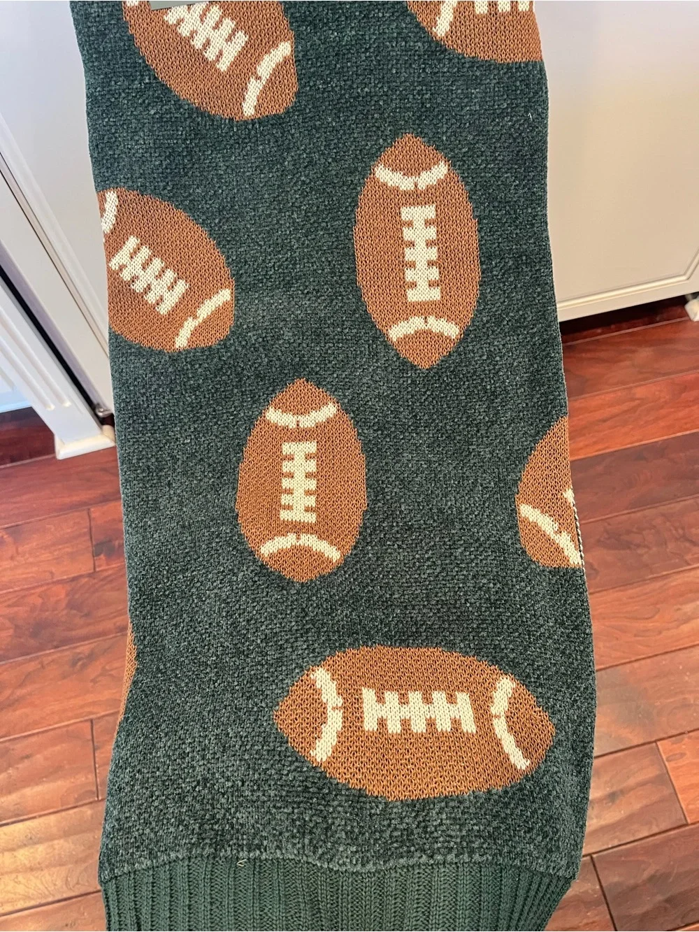 Game Day Throw Blanket - Green and Brown Football Design